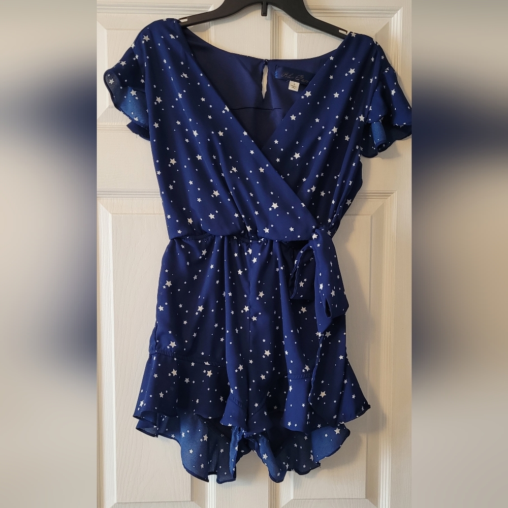 🔥2For$20 ROMPER Blue with White Stars Size Small